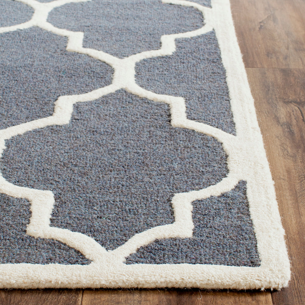 Contemporary Runner Rug, CAM134X, 62 X 240 cm in Dark Grey / Ivory