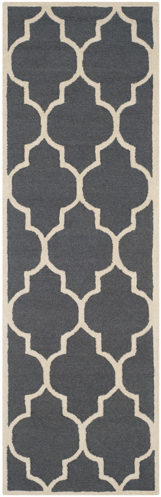 Contemporary Runner Rug, CAM134X, 62 X 240 cm in Dark Grey / Ivory