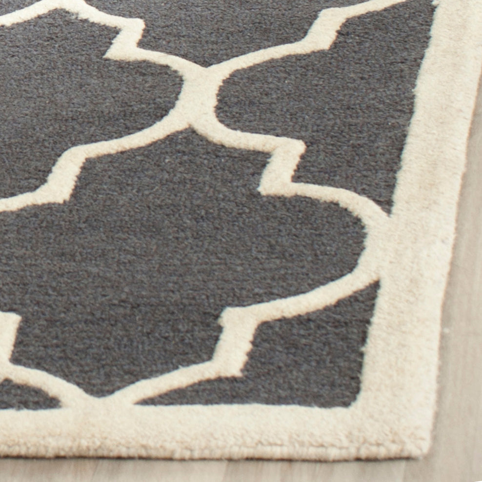 Contemporary Area Rug, CAM134X, 160 X 230 cm in Dark Grey / Ivory