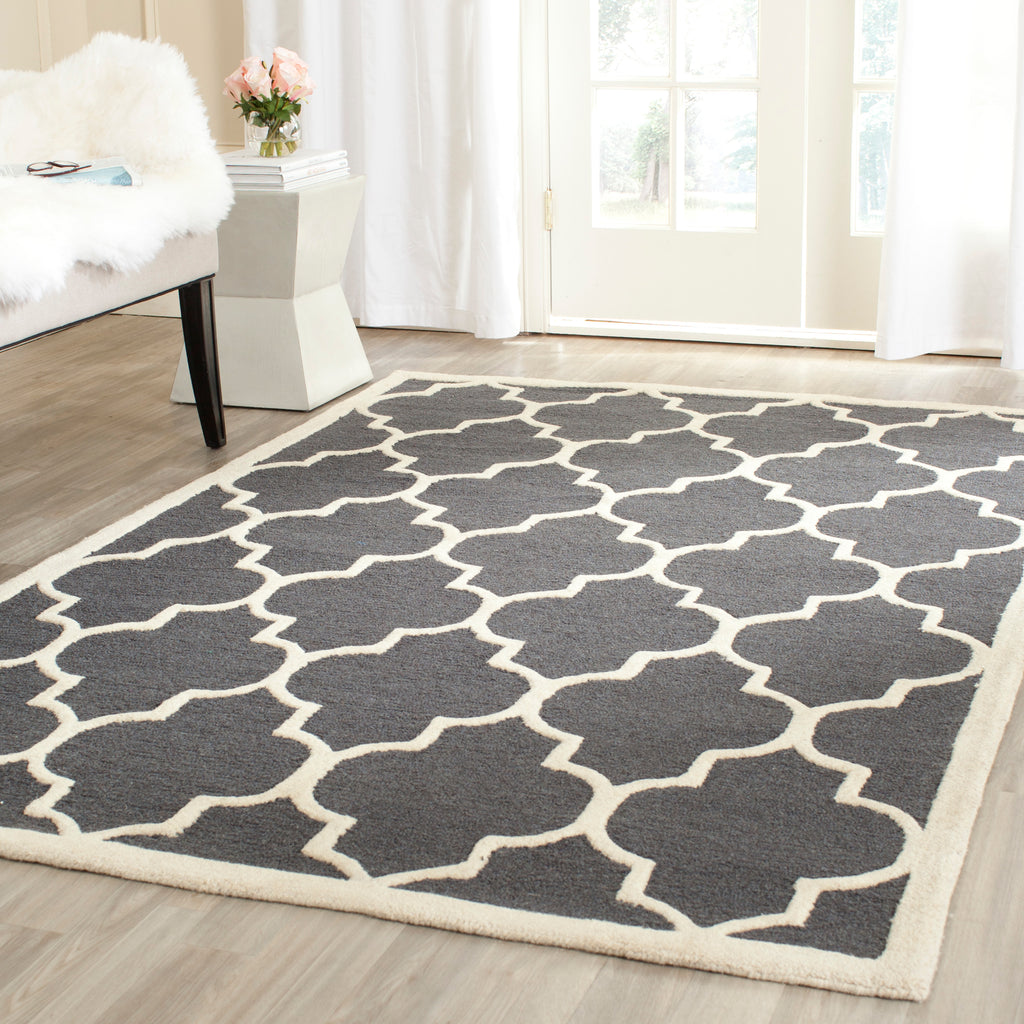 Contemporary Area Rug, CAM134X, 90 X 150 cm in Dark Grey / Ivory