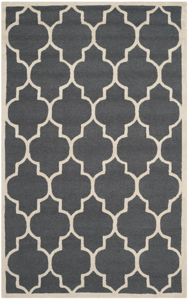 Contemporary Area Rug, CAM134X, 120 X 180 cm in Dark Grey / Ivory