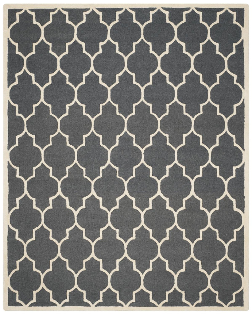 Contemporary Area Rug, CAM134X, 243 X 304 cm in Dark Grey / Ivory