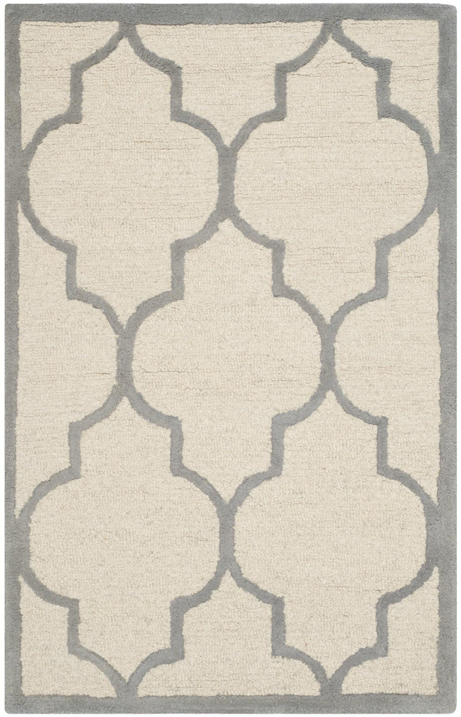 Contemporary Area Rug, CAM134Y, 90 X 150 cm in Ivory / Silver