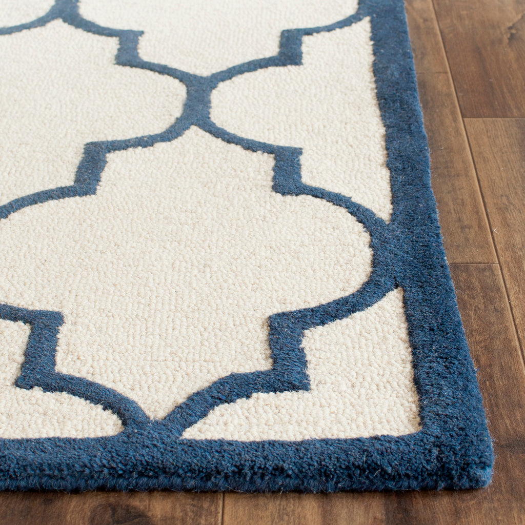 Contemporary Area Rug, CAM134Z, 120 X 180 cm in Ivory / Navy