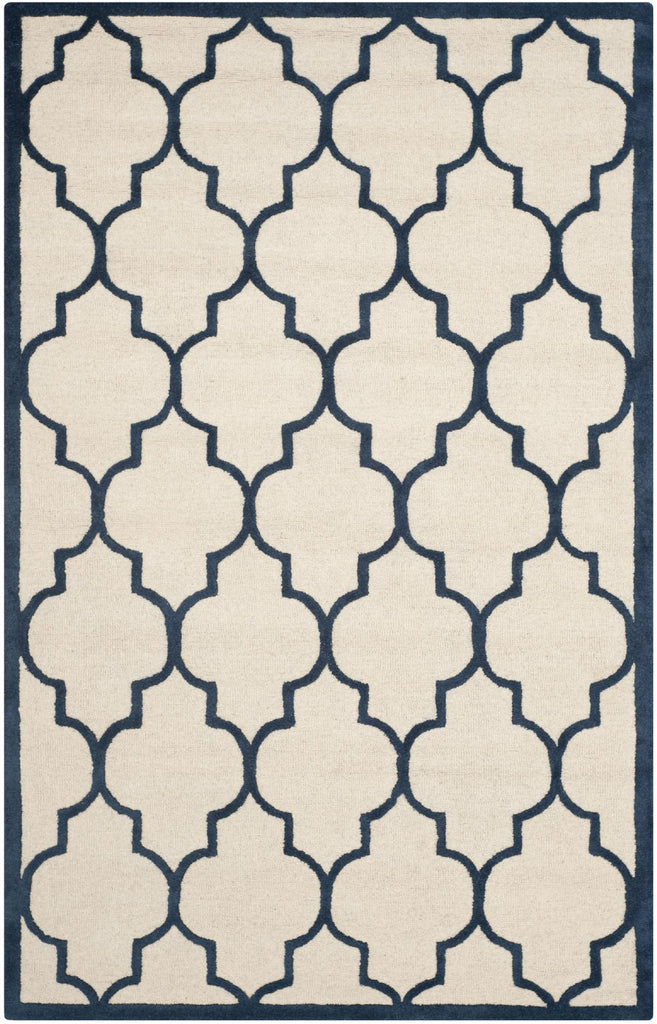 Contemporary Area Rug, CAM134Z, 120 X 180 cm in Ivory / Navy