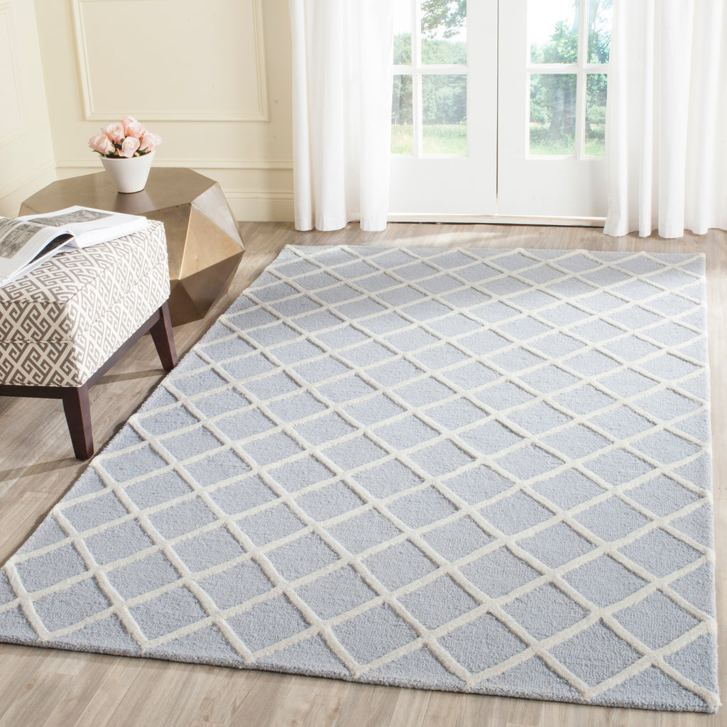 Contemporary Area Rug, CAM134Z, 120 X 180 cm in Ivory / Navy