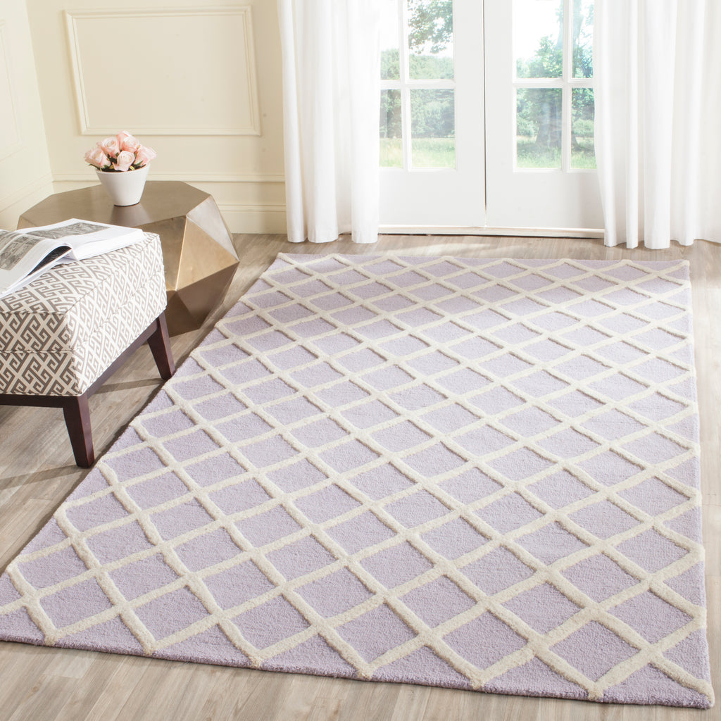 Contemporary Area Rug, CAM135C, 120 X 180 cm in Lavender / Ivory