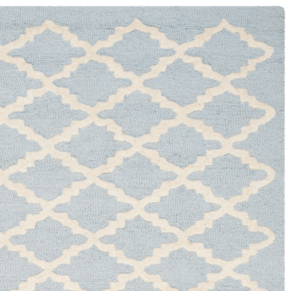 Contemporary Square Area Rug, CAM137A, 182 X 182 cm in Light Blue / Ivory