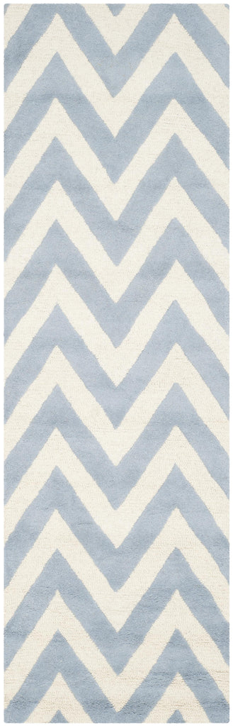 Contemporary Runner Rug, CAM139A, 62 X 240 cm in Light Blue / Ivory