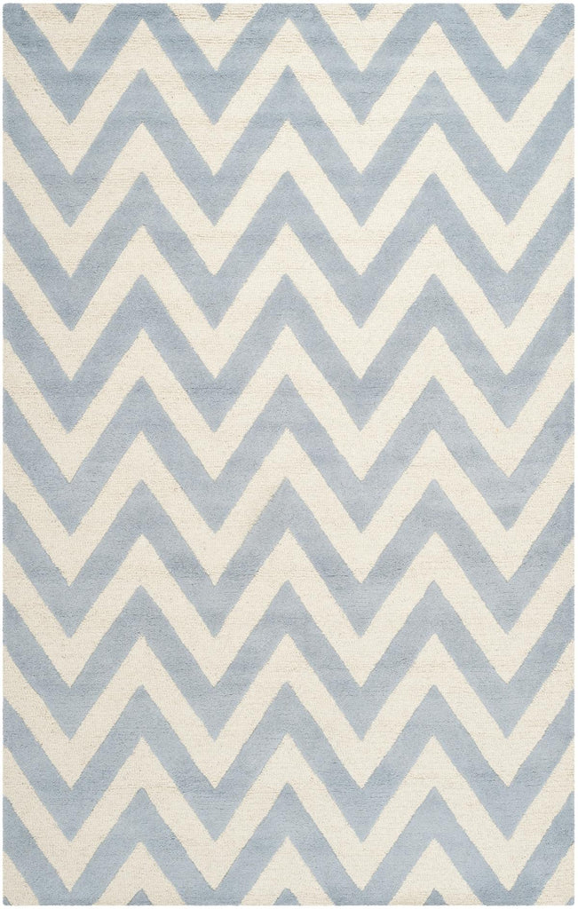 Contemporary Area Rug, CAM139A, 120 X 180 cm in Light Blue / Ivory