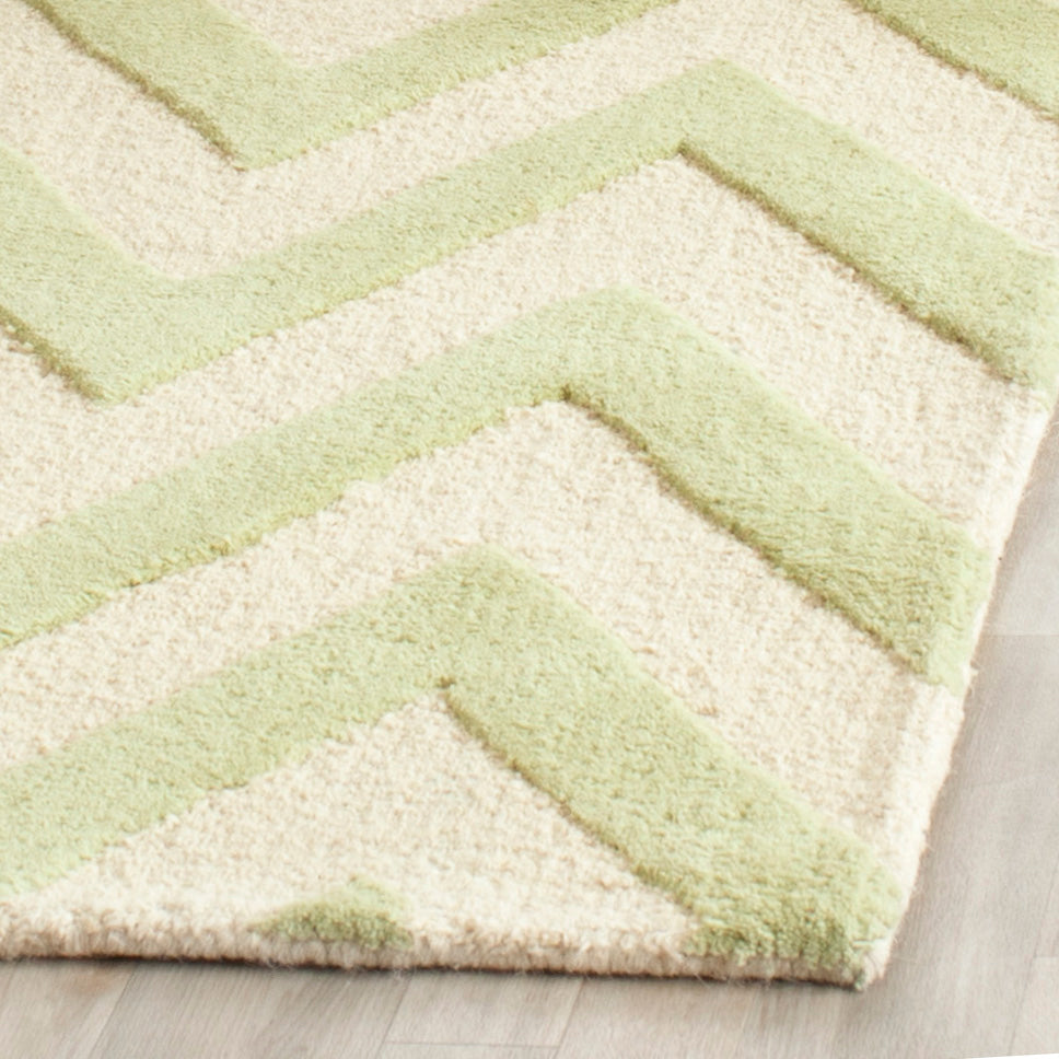 Contemporary Accent Rug, CAM139B, 60 X 91 cm in Light Green / Ivory