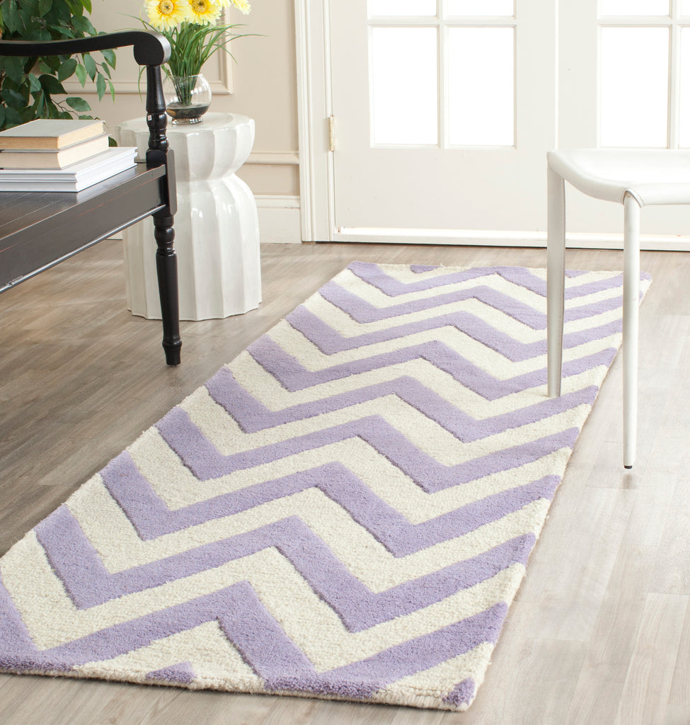 Contemporary Runner Rug, CAM139C, 62 X 240 cm in Lavender / Ivory