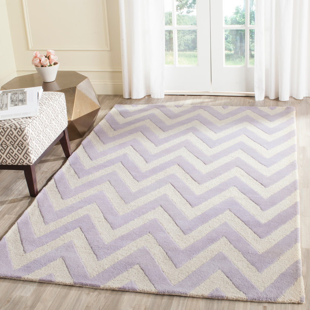 Contemporary Area Rug, CAM139C, 90 X 150 cm in Lavender / Ivory