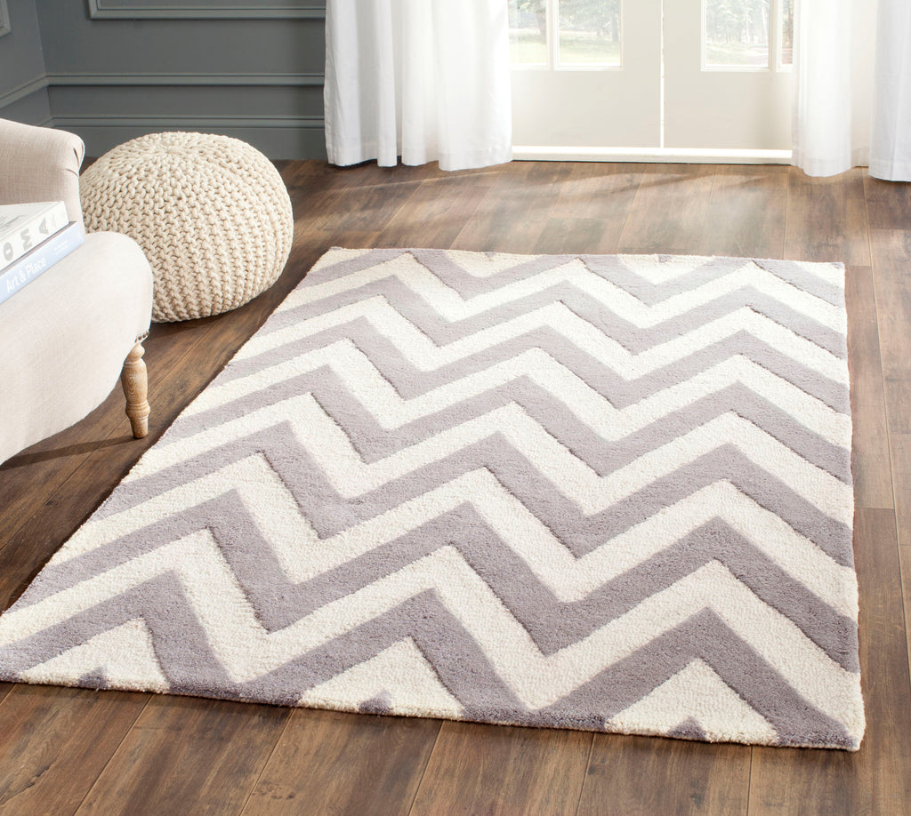 Contemporary Area Rug, CAM139D, 90 X 150 cm in Silver / Ivory