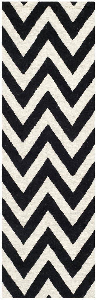 Contemporary Runner Rug, CAM139E, 76 X 182 cm in Black / Ivory