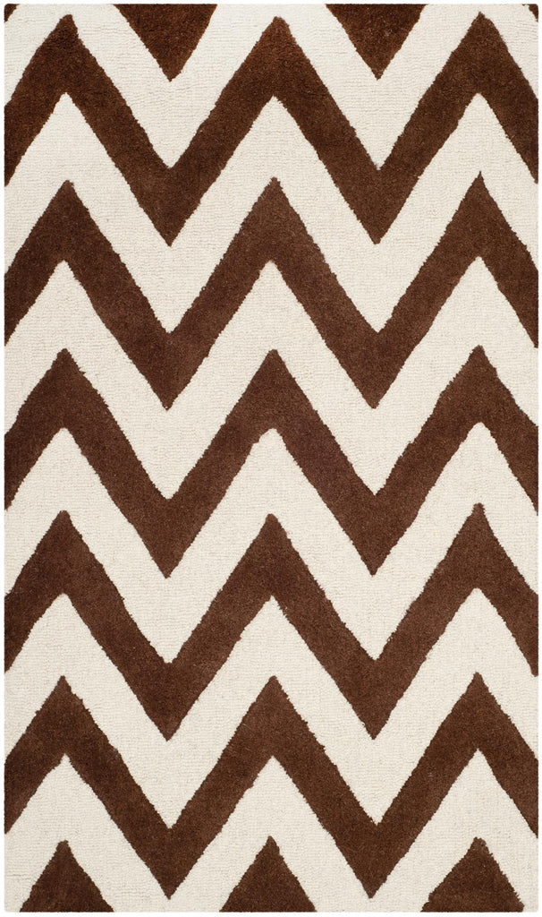 Contemporary Area Rug, CAM139H, 90 X 150 cm in Dark Brown / Ivory