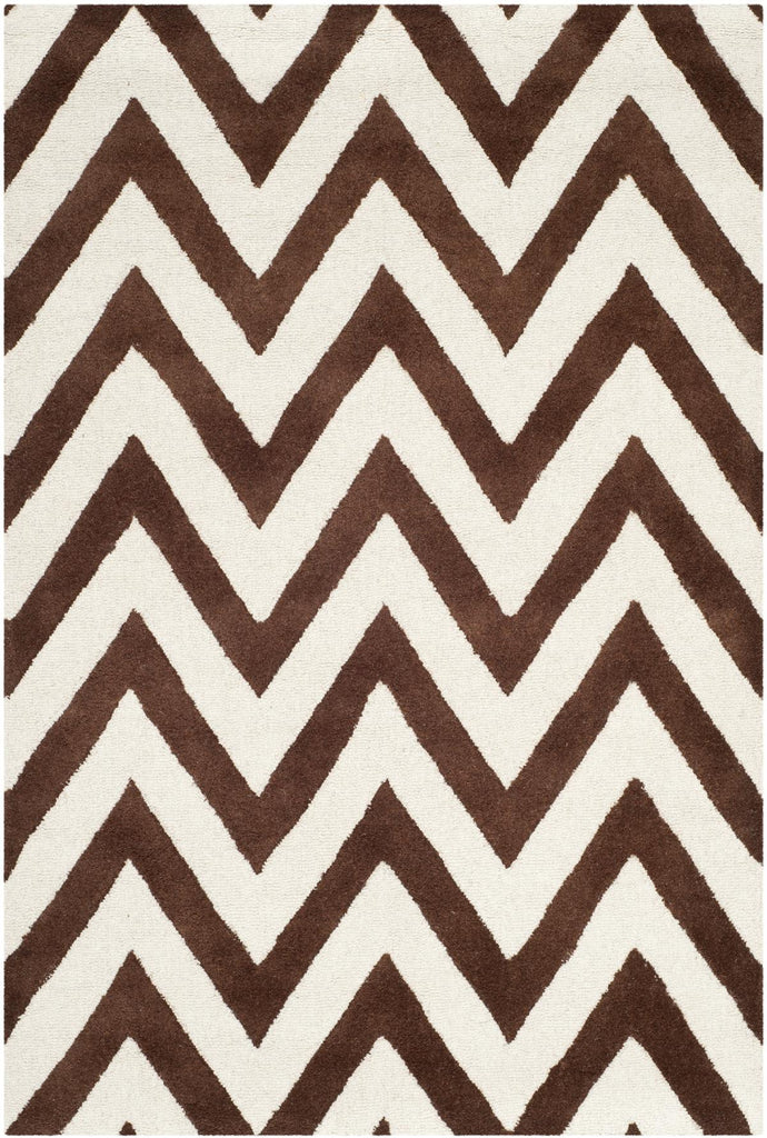 Contemporary Area Rug, CAM139H, 120 X 180 cm in Dark Brown / Ivory