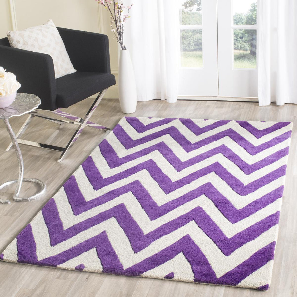 Contemporary Area Rug, CAM139K, 120 X 180 cm in Purple / Ivory