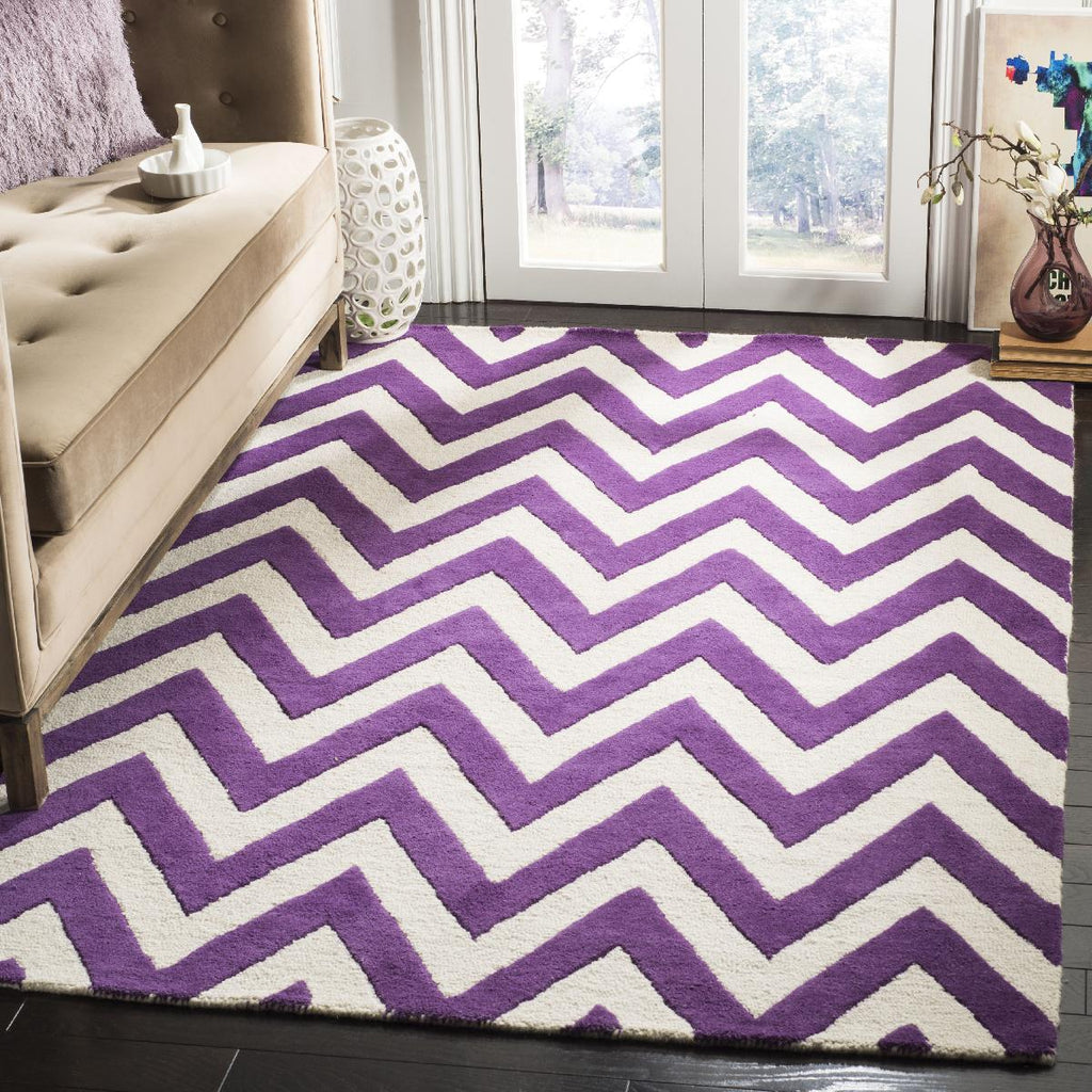 Contemporary Area Rug, CAM139K, 160 X 230 cm in Purple / Ivory