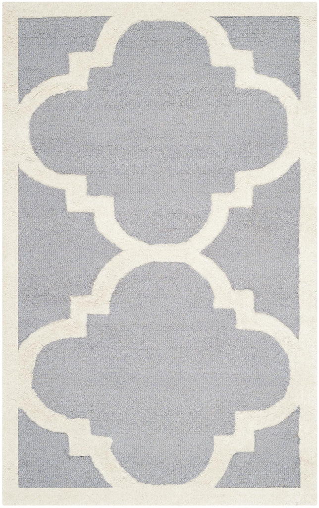 Contemporary Area Rug, CAM140D, 90 X 150 cm in Silver / Ivory