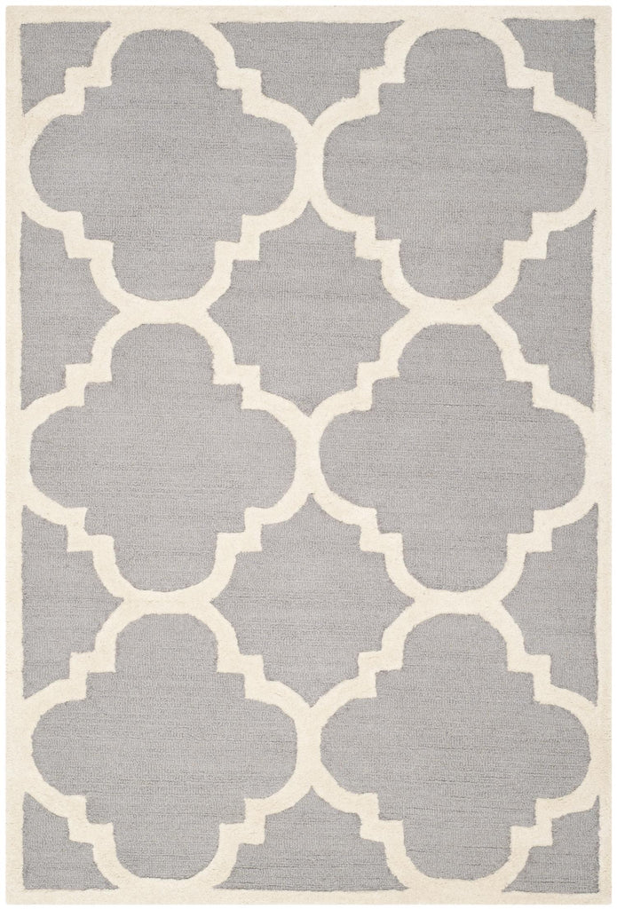 Contemporary Area Rug, CAM140D, 120 X 180 cm in Silver / Ivory