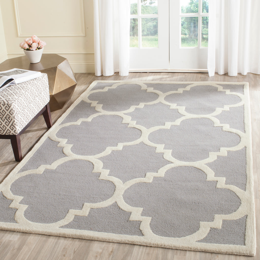 Contemporary Area Rug, CAM140D, 120 X 180 cm in Silver / Ivory