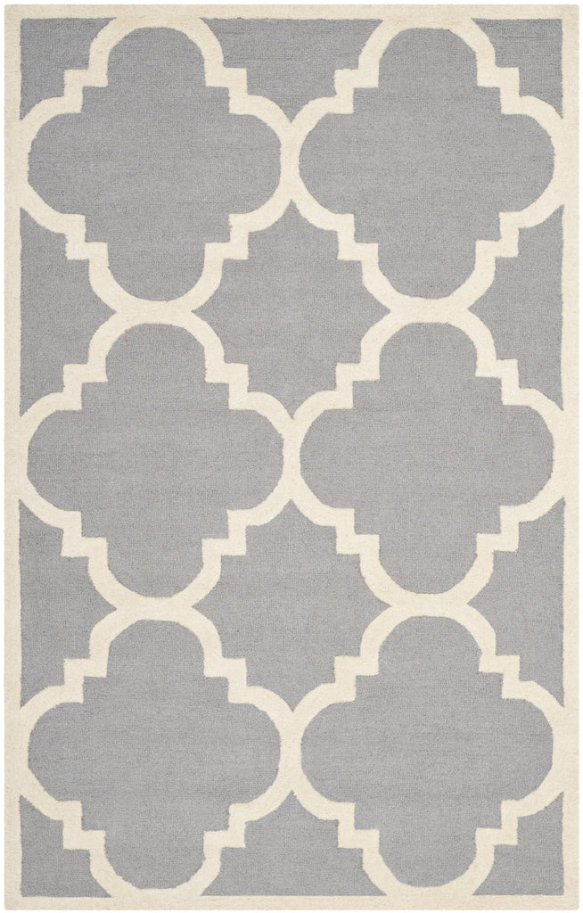 Contemporary Area Rug, CAM140D, 160 X 230 cm in Silver / Ivory