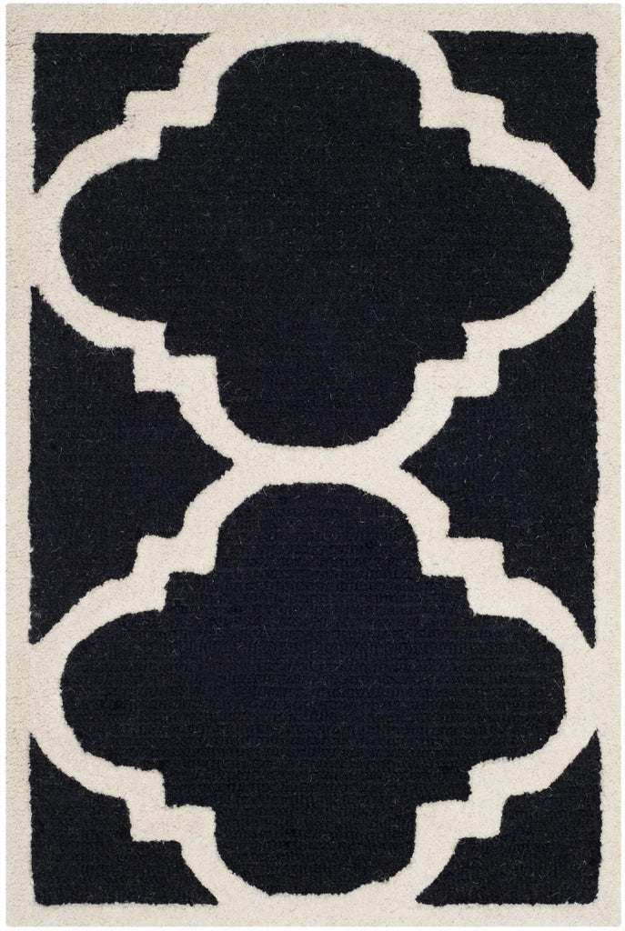 Contemporary Area Rug, CAM140E, 90 X 150 cm in Black / Ivory