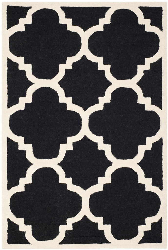 Contemporary Area Rug, CAM140E, 120 X 180 cm in Black / Ivory