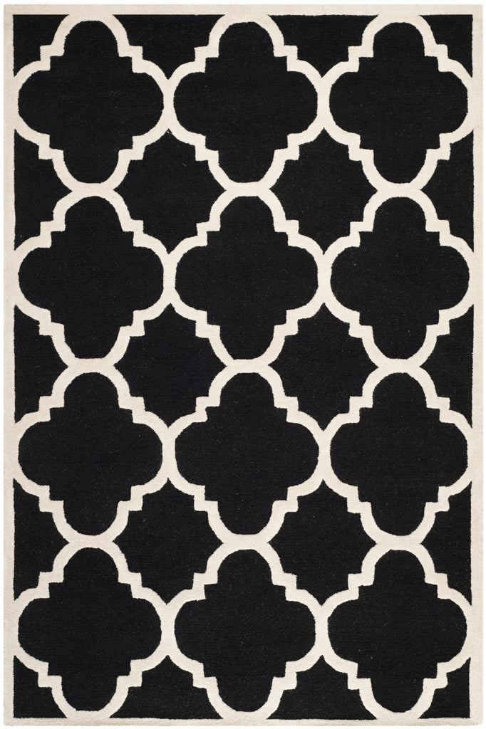 Contemporary Area Rug, CAM140E, 200 X 300 cm in Black / Ivory