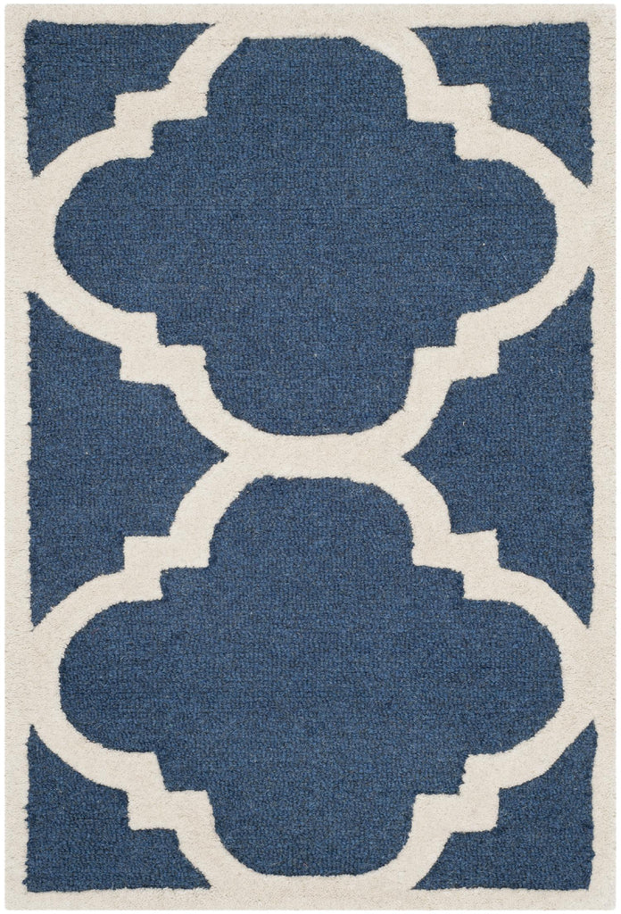 Contemporary Area Rug, CAM140G, 90 X 150 cm in Navy / Ivory