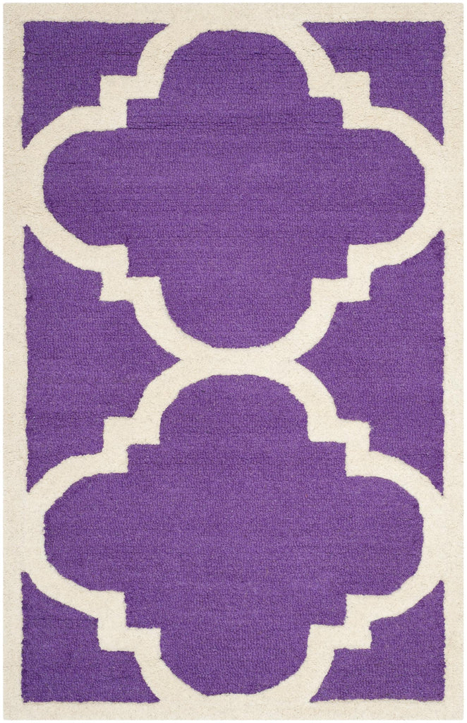 Contemporary Area Rug, CAM140K, 90 X 150 cm in Purple / Ivory