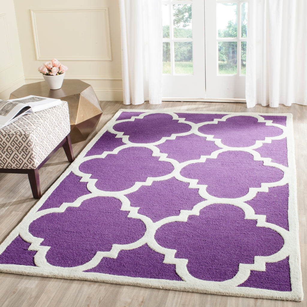 Contemporary Area Rug, CAM140K, 90 X 150 cm in Purple / Ivory