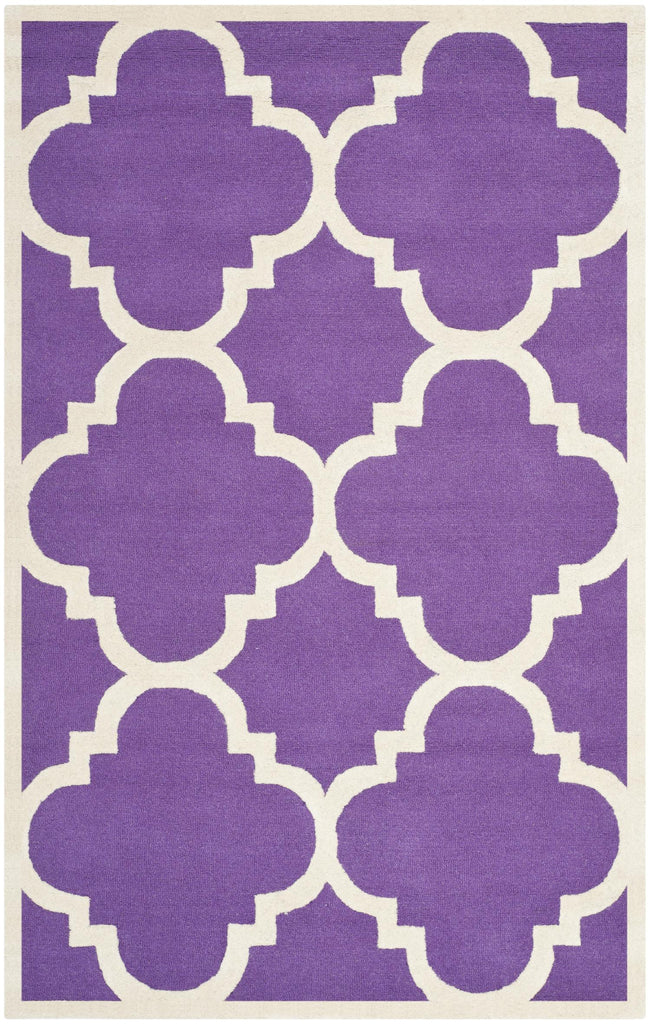 Contemporary Area Rug, CAM140K, 160 X 230 cm in Purple / Ivory