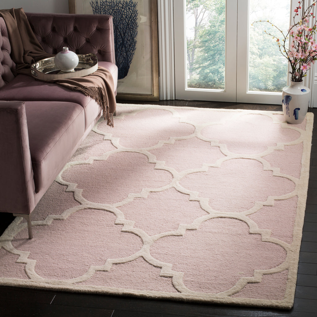 Contemporary Area Rug, CAM140M, 160 X 230 cm in Light Pink / Ivory