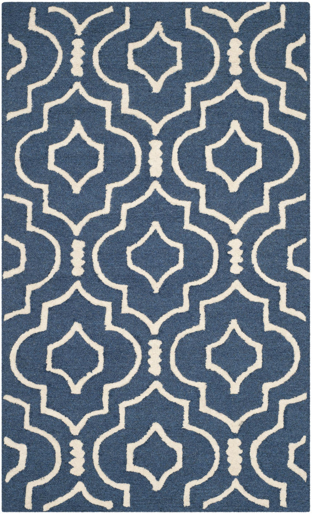 Contemporary Accent Rug, CAM141G, 60 X 91 cm in Navy Blue / Ivory