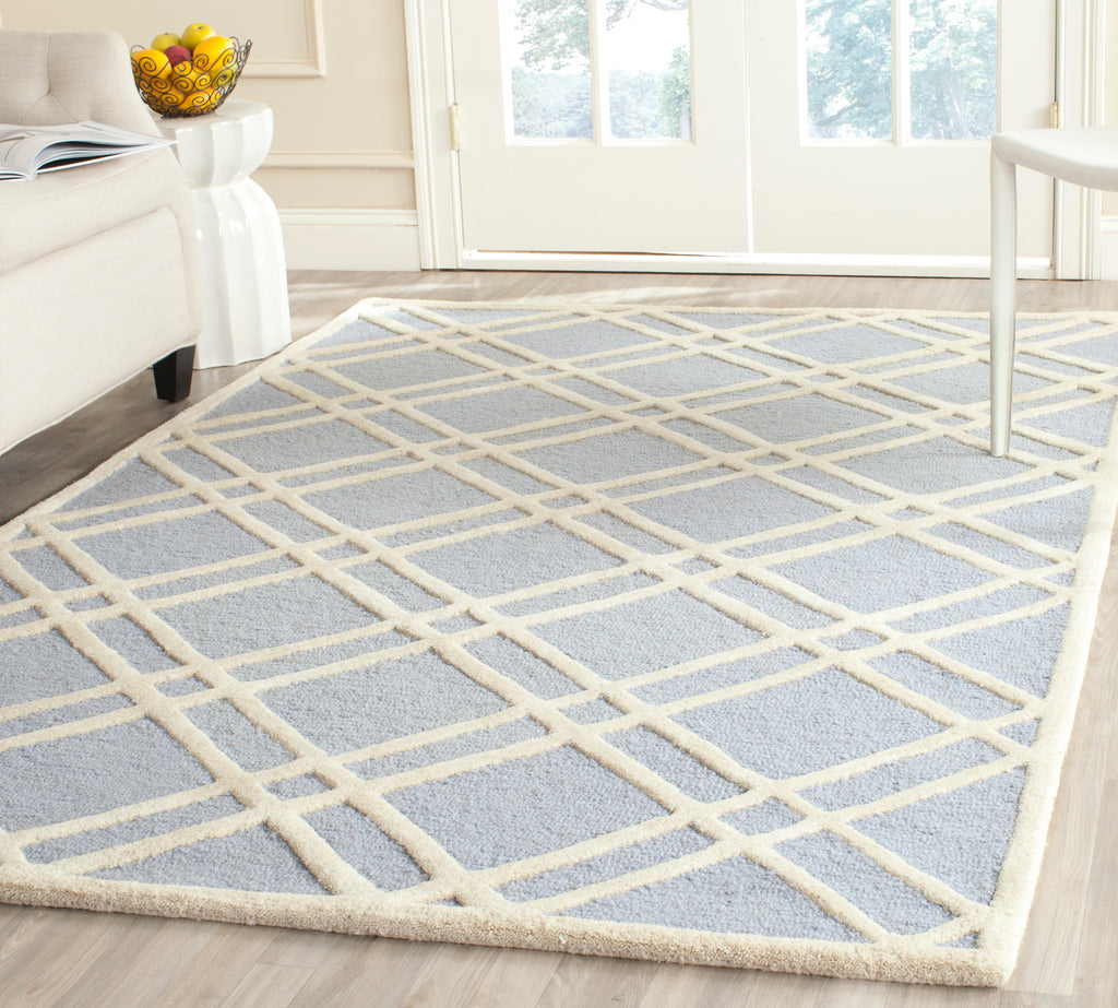 Contemporary Area Rug, CAM142A, 160 X 230 cm in Light Blue / Ivory