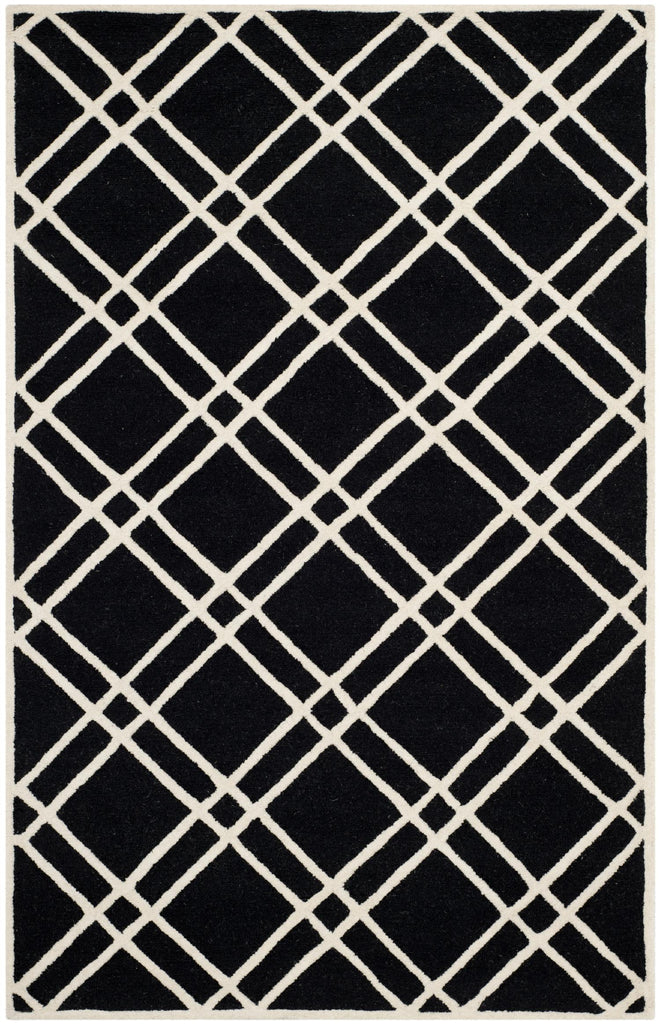 Contemporary Accent Rug, CAM142E, 60 X 91 cm in Black / Ivory