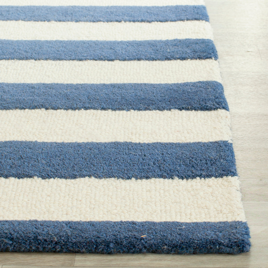 Contemporary Area Rug, CAM154B, 90 X 150 cm in Navy / Ivory