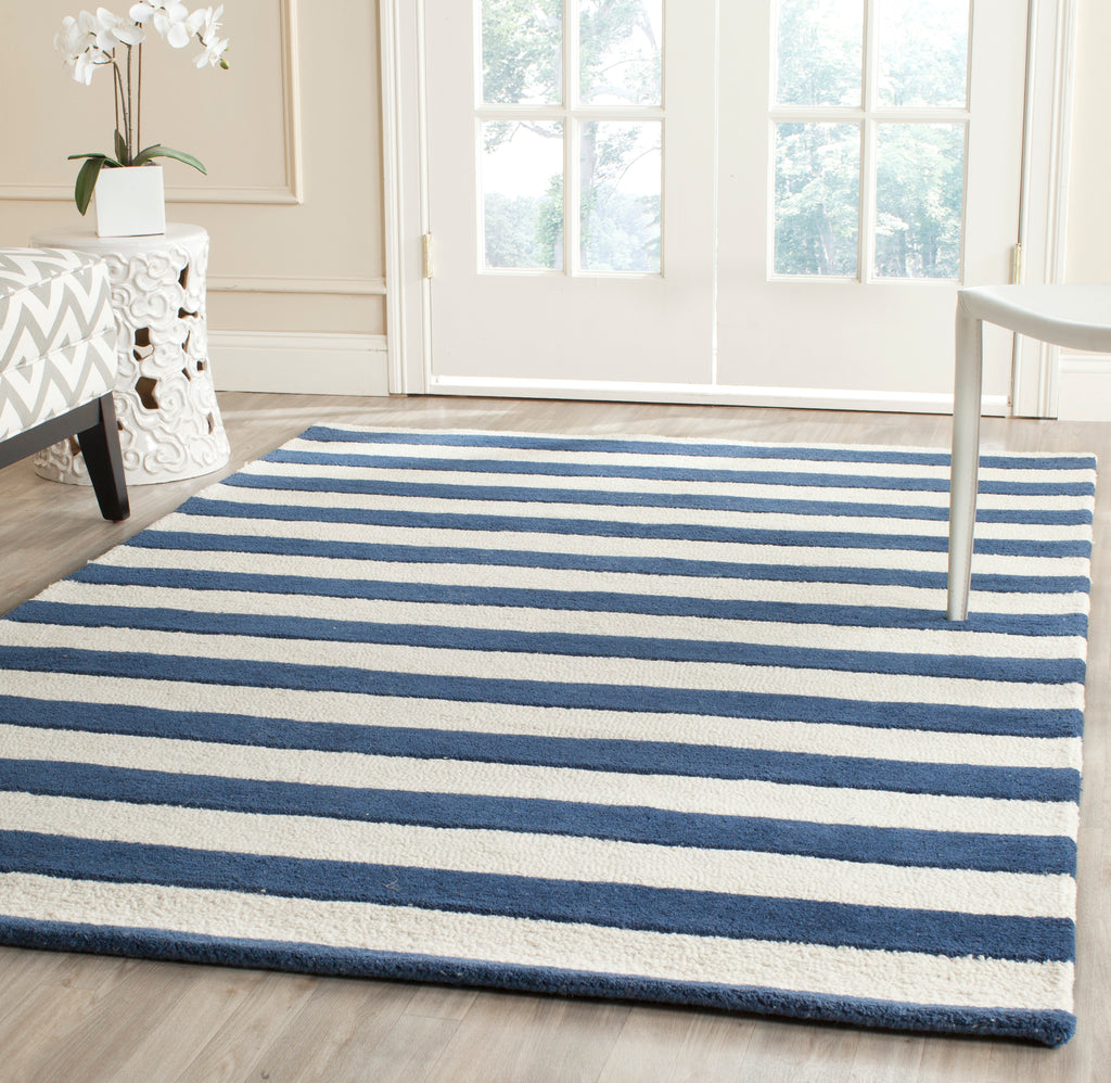 Contemporary Area Rug, CAM154B, 160 X 230 cm in Navy / Ivory