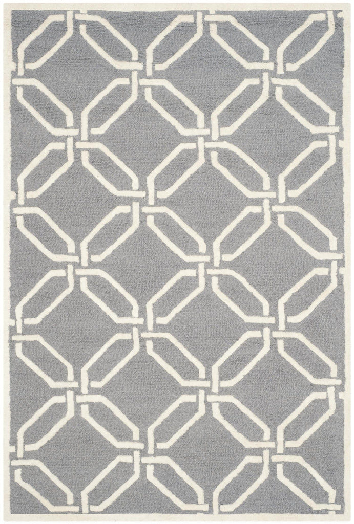 Contemporary Area Rug, CAM311D, 120 X 180 cm in Dark Grey / Ivory