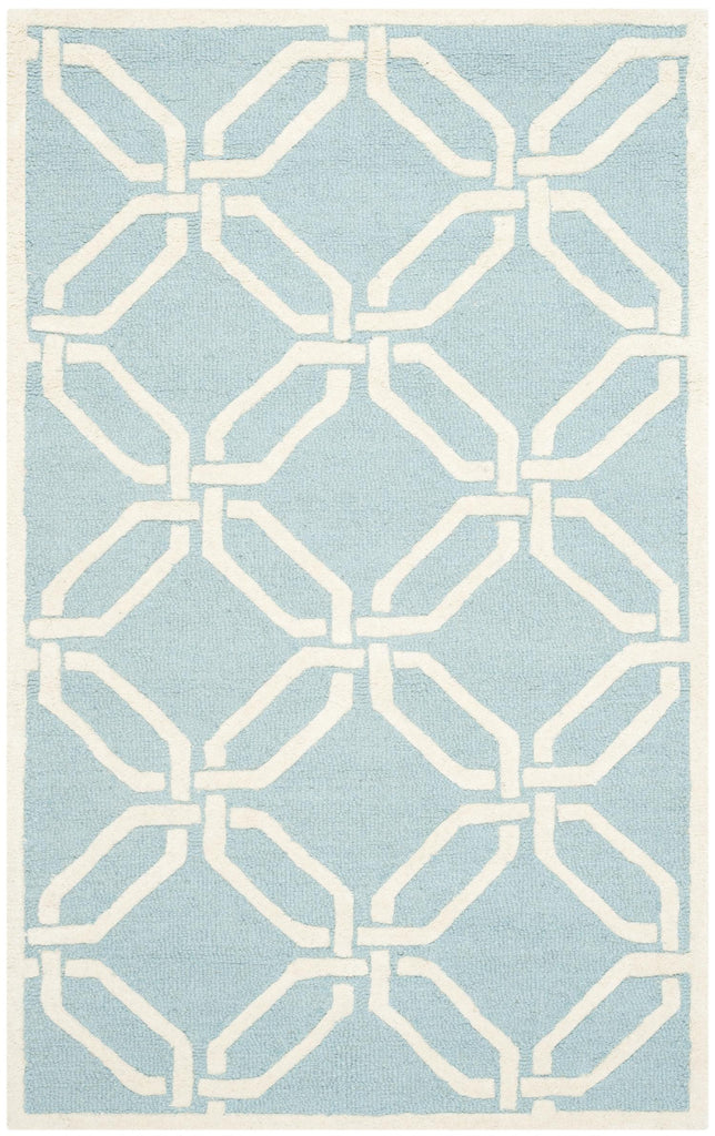 Contemporary Area Rug, CAM311E, 90 X 150 cm in Light Blue / Ivory