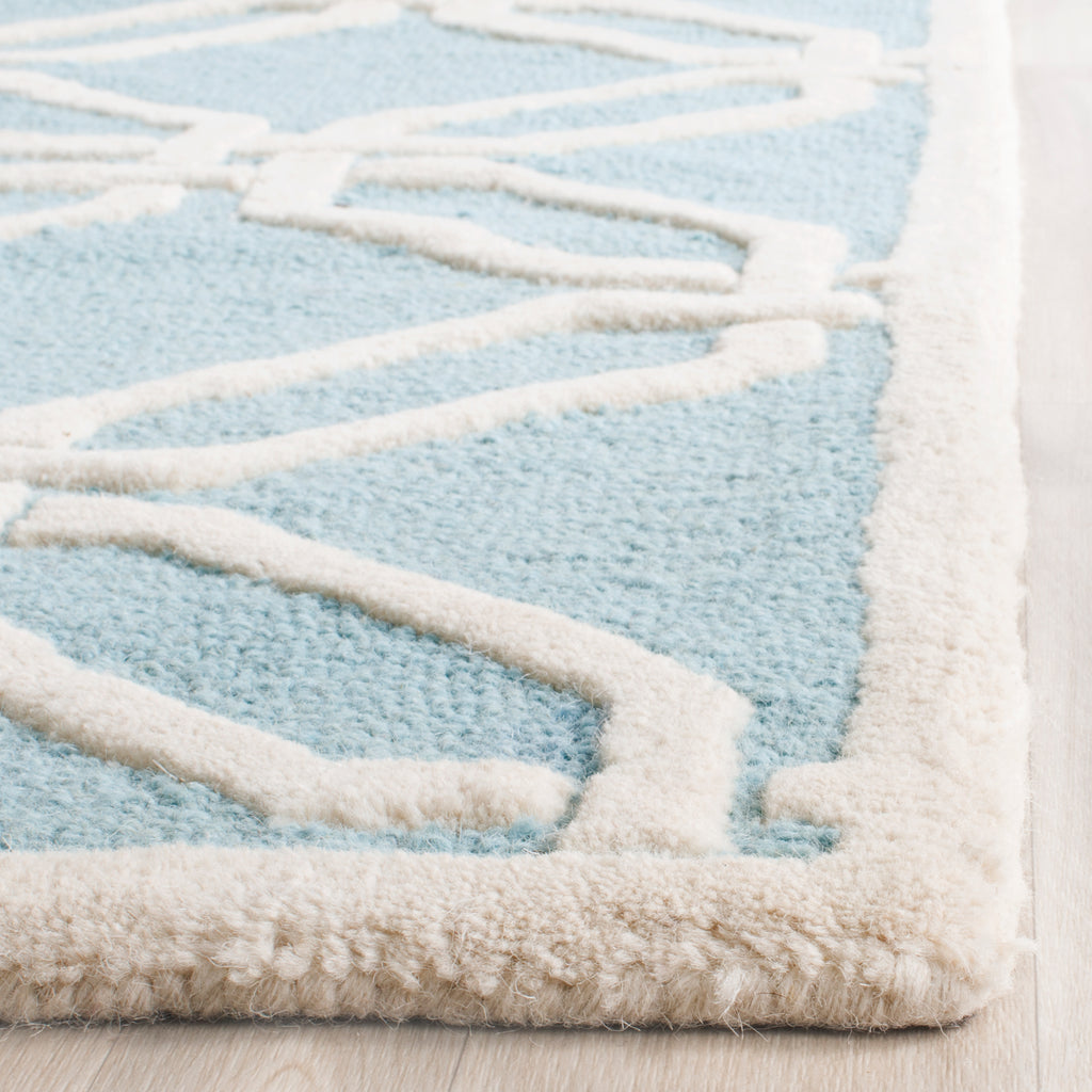 Contemporary Area Rug, CAM311E, 90 X 150 cm in Light Blue / Ivory