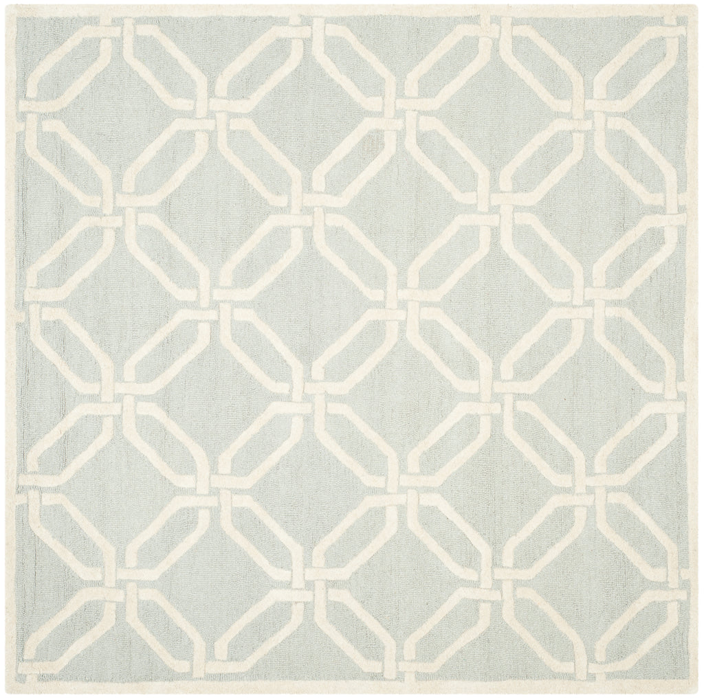 Contemporary Square Area Rug, CAM311L, 182 X 182 cm in Light Grey / Ivory