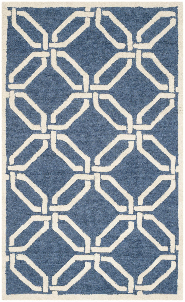 Contemporary Area Rug, CAM311M, 90 X 150 cm in Navy / Ivory