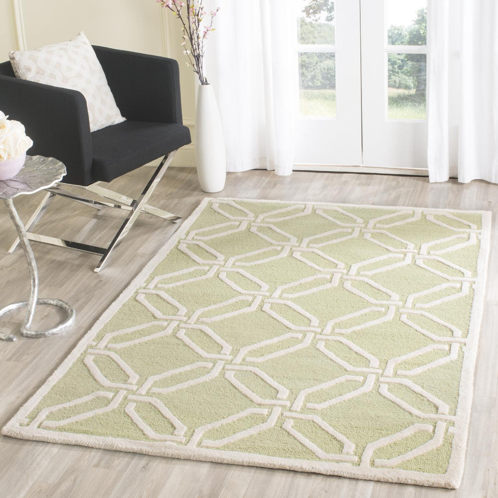 Contemporary Area Rug, CAM311N, 90 X 150 cm in Lime / Ivory