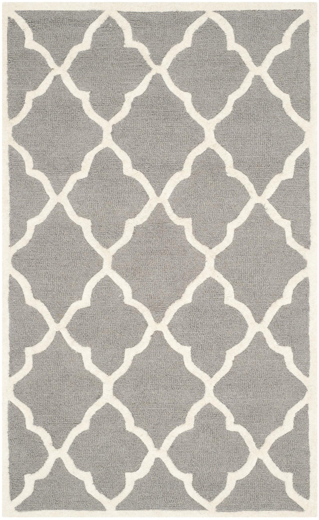 Contemporary Area Rug, CAM312D, 90 X 150 cm in Dark Grey / Ivory