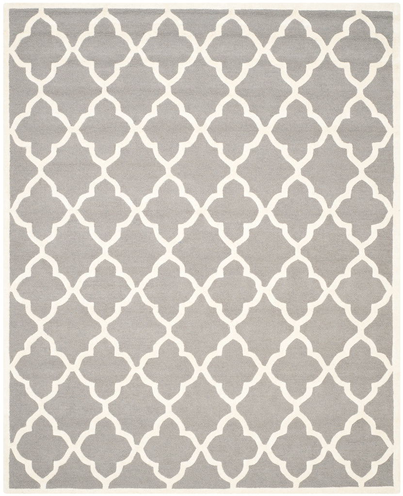 Contemporary Area Rug, CAM312D, 243 X 304 cm in Dark Grey / Ivory