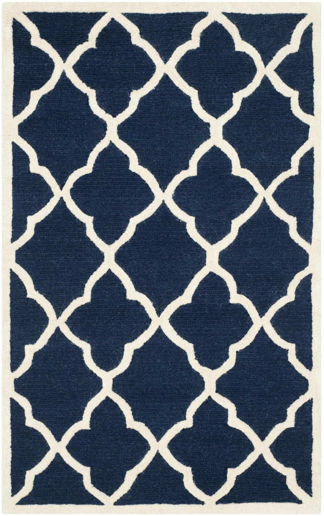 Contemporary Area Rug, CAM312M, 90 X 150 cm in Navy / Ivory