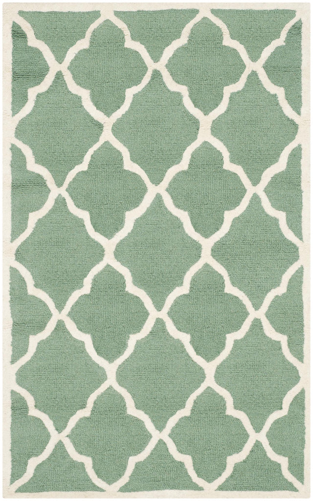 Contemporary Area Rug, CAM312T, 90 X 150 cm in Teal / Ivory